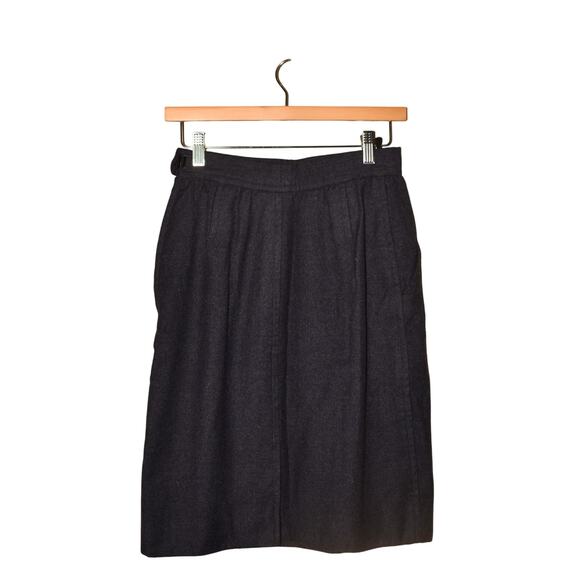 SAINT LAURENT $1800 Rive Gauche Navy Wool Pencil Skirt Made In France FR 40 US 8 - Picture 2 of 3